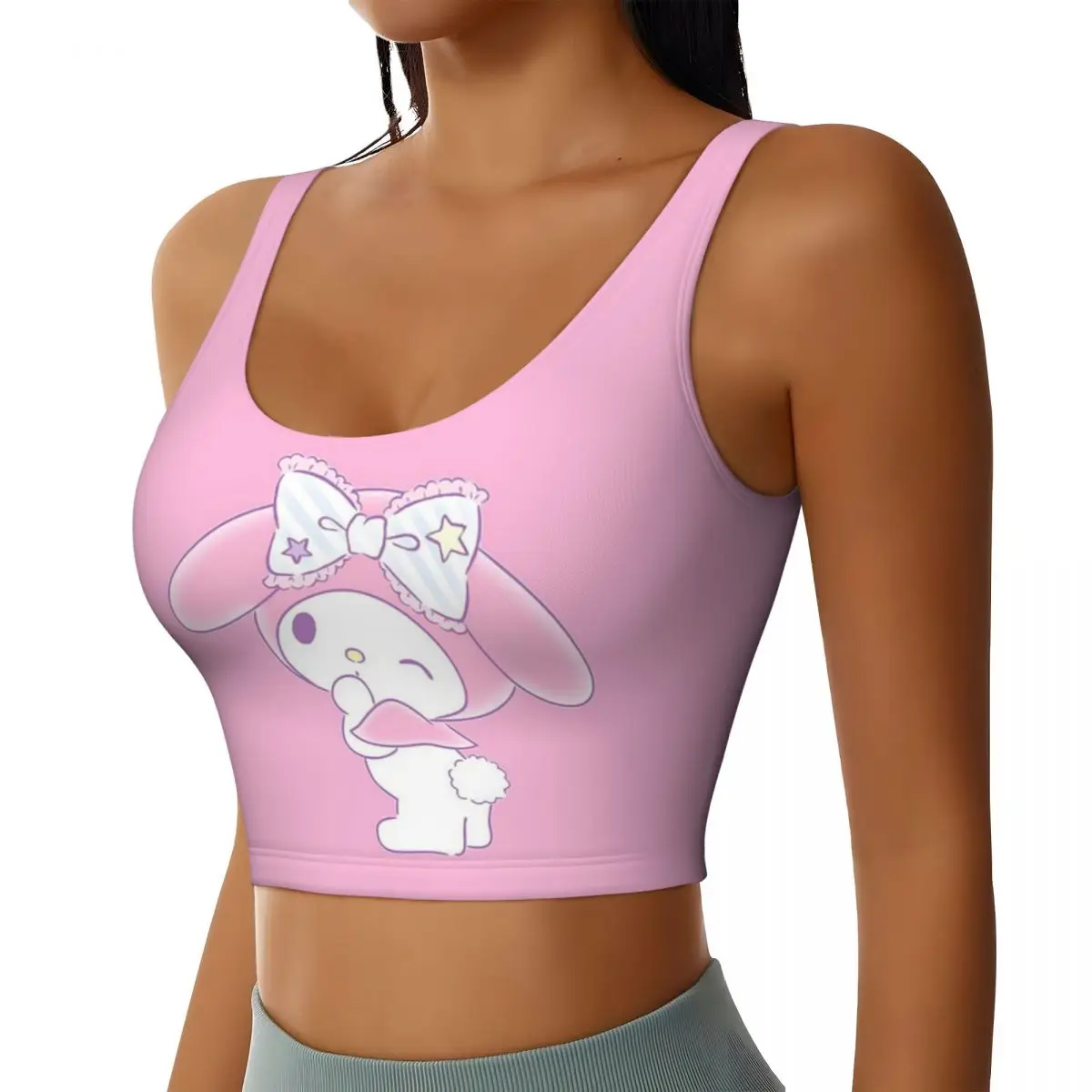 Custom Melody High Impact Sports Bras Women's Cartoon Seamless Workout Yoga Crop Tank Tops