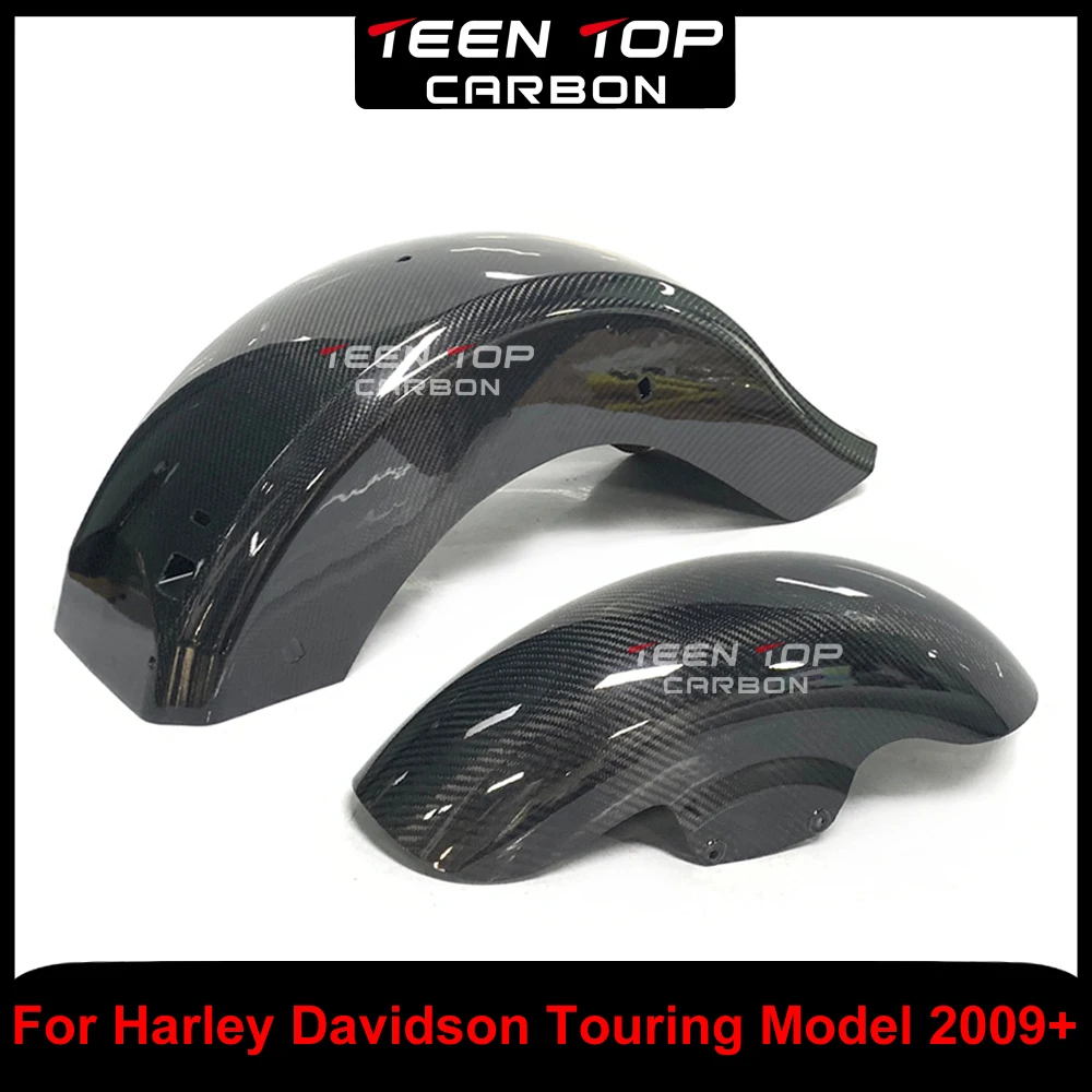 For Harley Davidson Touring Models Carbon Fiber Front&Rear Mudguard For Harley 2009+ Motorcycle Carbon Front Fender