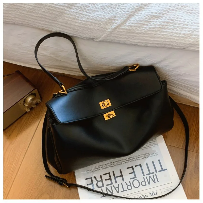 

Стильная женская большая сумка из кожи премиум-класса, дизайнерская сумка, просторная сумка через плечо, женская сумка через плечо