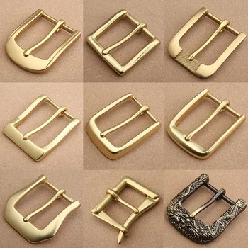 남성용 단단한 황동 금속 스테인레스 스틸 싱글 핀, 하프 DIY 가죽 공예 버클, 40mm