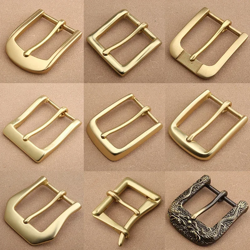 Solidna Metal mosiądz 40mm dla mężczyzn ze stali nierdzewnej pojedyncza szpilka pół DIY skórzana klamra do rękodzieła Boucle nalewa Ceinture