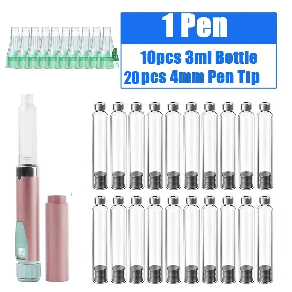 Magic Pen Insuline Cartridges 3 ml Lege Cassette Fles Medische Esthetiek Tattoo Pen Drie-lijn Lifting Verbruiksartikelen Kit