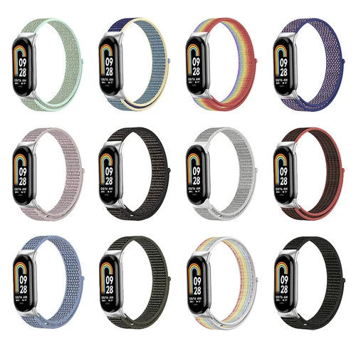Imagen 2 del producto Correa de nailon para Xiaomi Mi Band 10, 9, 8, Pulsera transpirable, Pulsera deportiva, Correa de reloj para Miband 8 9, junta de Metal NFC