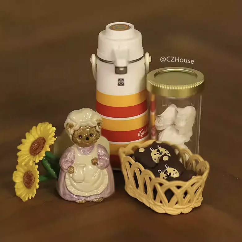 1/6 Scale Miniature Dessert Collection: Heart Cake, Churros, Smile Cookies Soda Bottle & Tiny Bear for BJD Dollhouse Party Scene