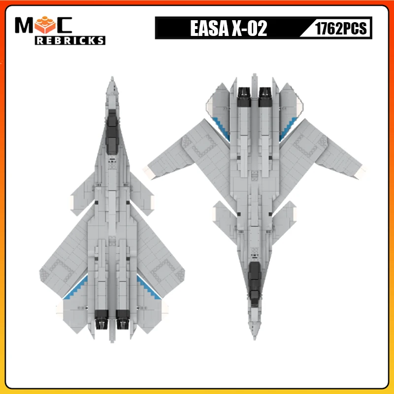 Multi Purpose Aircraft EASA X-02 Stealth Military Fighter Building Blocks Assembly Airplane Weapon Model Kid's Bricks Toys Gifts