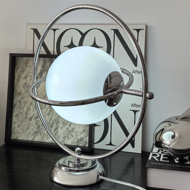 Italian Designer Planet Table Lamp Originality Simple Birthday Present Rotatable Bedroom Bedside Saturn LED Glass Desk Light