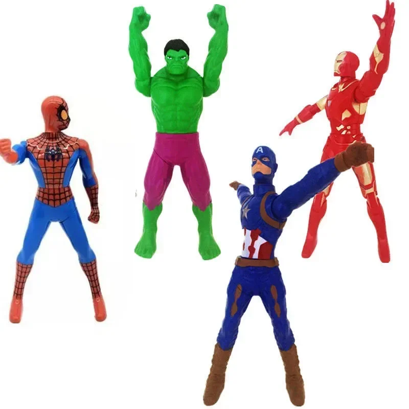 Disney Toys Marvel Spiderman Hulk Ironman Action Anime figure modello Pvc giunti mobili collezione di bambole girevoli modello 18cm