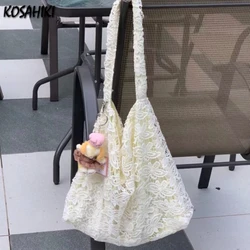 Y2k Aesthetic Fairy Elegant Women Handbags High-capacity Casual Sweet Lace Shoulder Underarm Bag All Match Ins Fashion Tote Bags