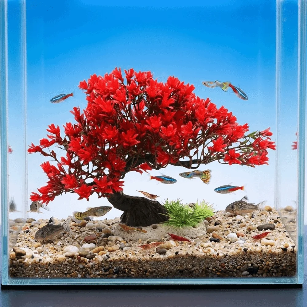 Plastic Simulation Aquatic Plant Lifelike Tree Natural Look Aquarium Landscape Decor Artificial Welcome Pine Realistic Pine Tree