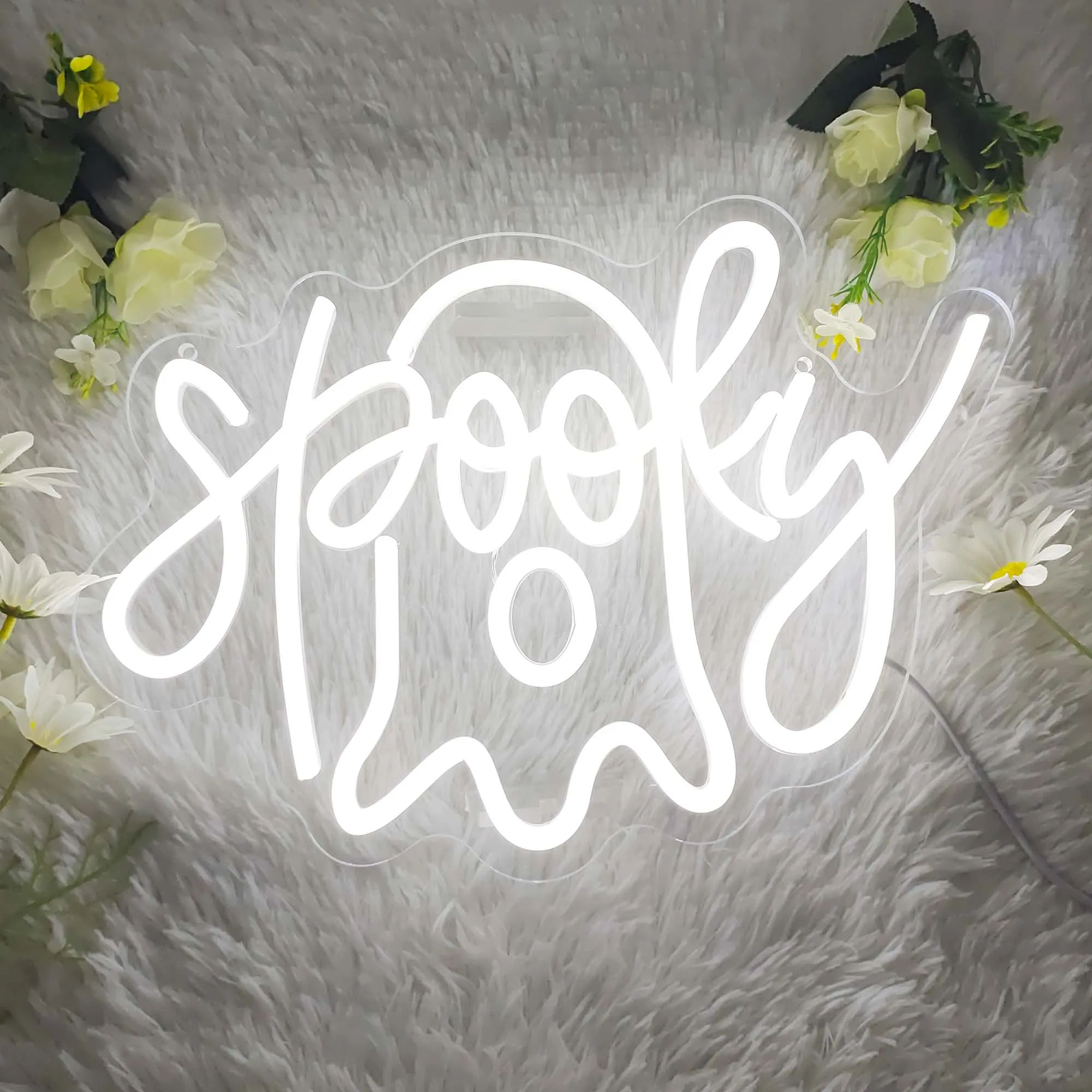 Spooky Boo Neon Sign Halloween Neon Light Decor Til We're Ghost Home Decor Anniversary Gift Halloween Party Decor