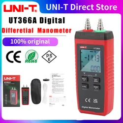 UNI-T UT366A Manometer Digital Surface Pressure Difference Measurement Wind Speed Air Pressure Differential Pressure Gauge Meter