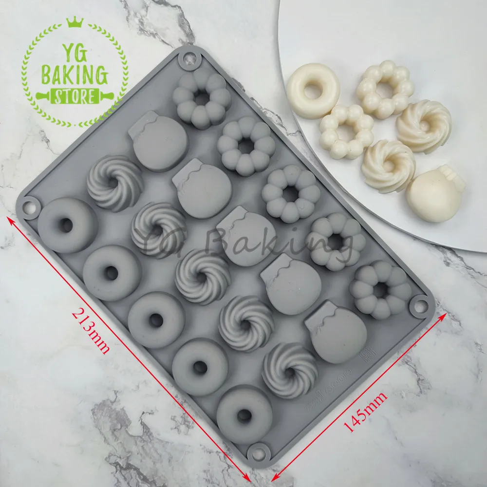 Dorica 3D Mini Donut Sawalin Cupcake Design Silicone Mousse Mold Chocolate Mould DIY Soap Candle Model Cake Decor Tools Bakeware