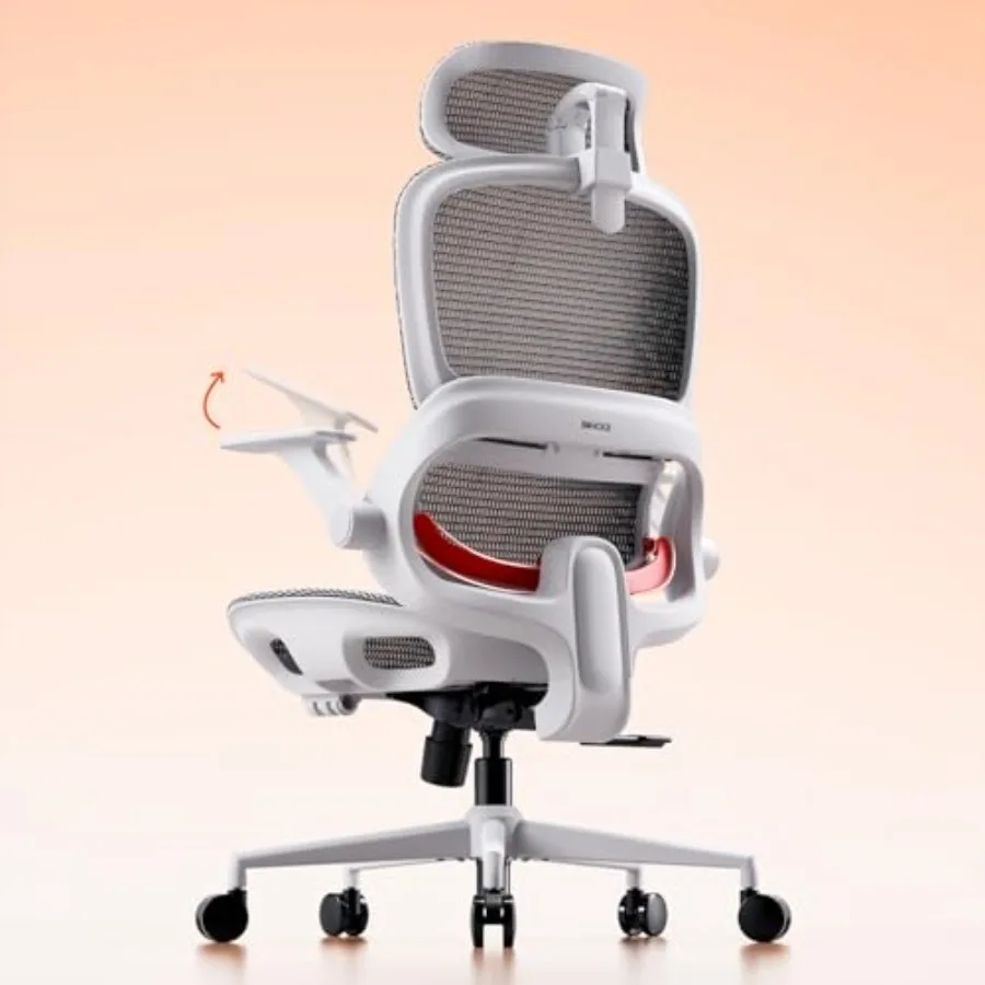 B100 Mesh Ergonomic Office Chair with Adaptive Lumbar Support for home office use, black mesh fabric, breathable comfort and dy