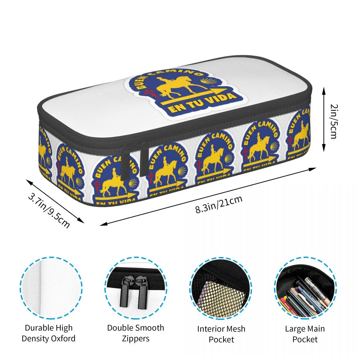 Yellow Camino De Santiago Scallop Shell Pencil Cases Pencil Pouch Storage Stationery Supplies Big Capacity Pen Box Pencil Bag