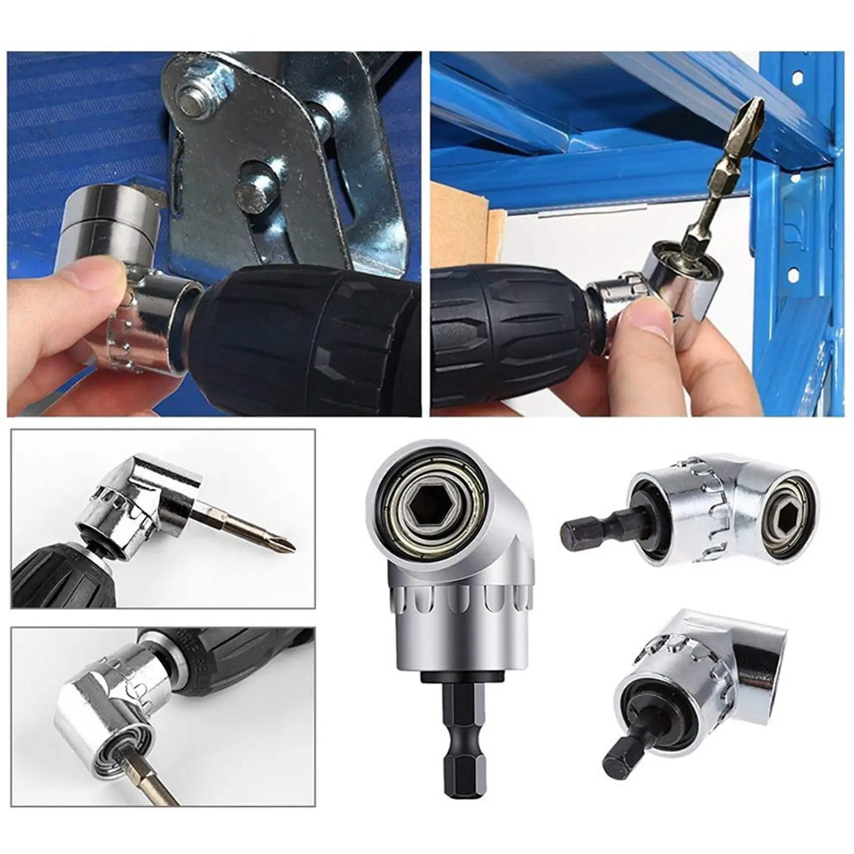 ABUH-2Set Flexible Drill Extension Hex Shank Drill Nut Driver Bit Set, 6Pcs Universal Socket Adapter Set, Screwdriver Bit Set