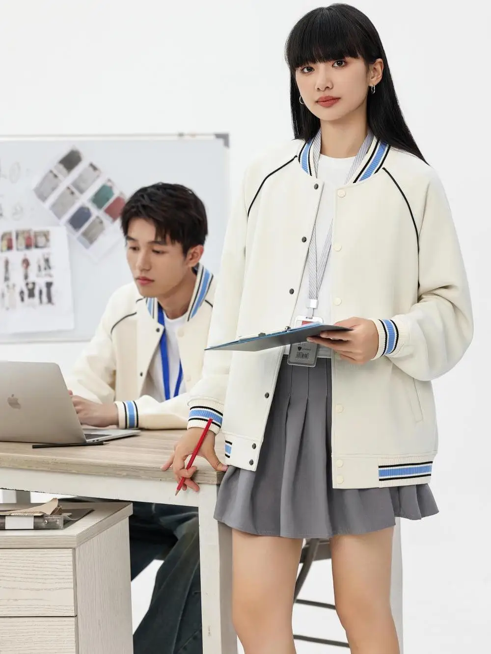 

Heavyweight Casual Baseball Jaet 380g Printed Embroidered College Sle Commute Couple Top Outerwear Youth Trend Winter Thi...