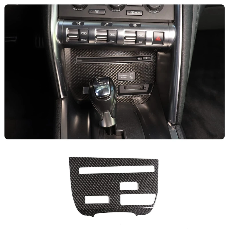 

For Nissan GTR R35 2008-2016 Dry Carbon Fiber Car Center Console CD Panel Frame Cover Trim Interior Parts