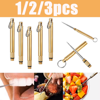 1/2/3pc Titanium Alloy Toothpick Outdoor Portable Multifunctional Camping Tool Apply To Personal Daily Cleaning Fruit Fork Picni