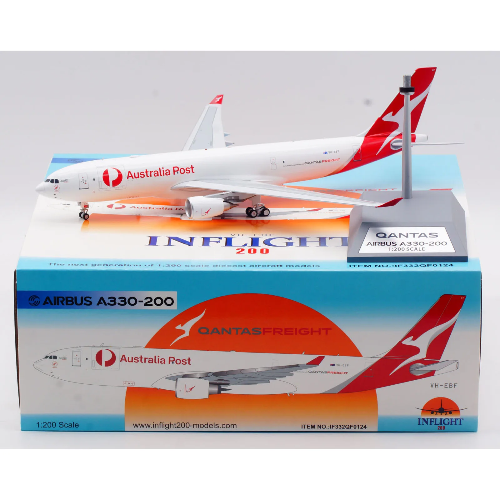 IF332QF0124 Alloy Collectible Plane Gift INFLIGHT 1:200 Qantas Freight Airbus A330-200 Diecast Aircraft Jet Model VH-EBF