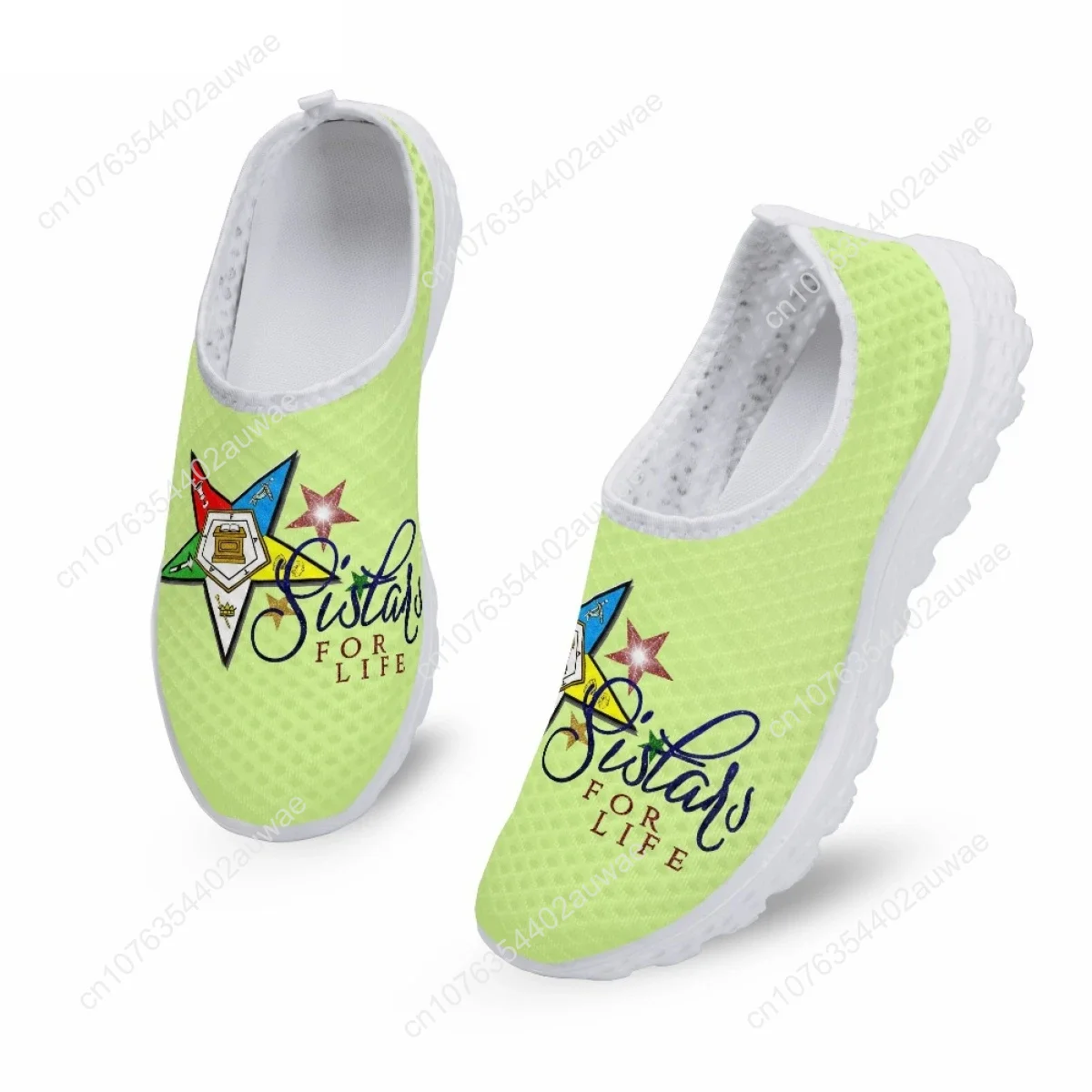 OES Women's Summer Casual Shoes New Order Of The Eastern Star Sisterhood Custom Flat Sneakers Breathable Mesh Shoes