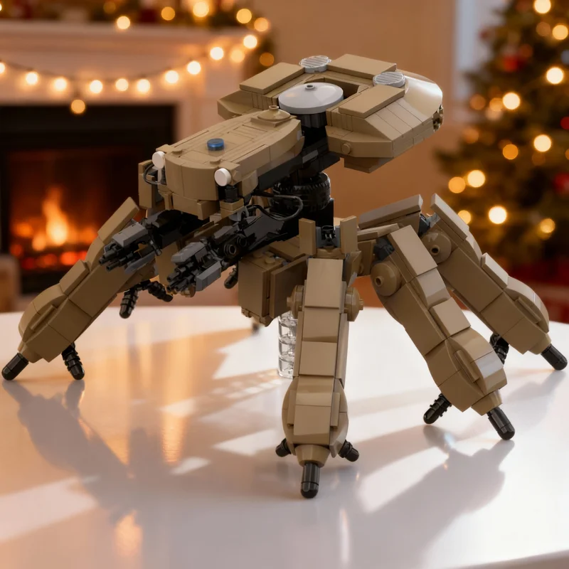 

887 деталей MOC: Модель танка-паука Ghost The Shell, конструктор, архитектурные блоки, сборка своими руками, рождественские подарки, креативная идея