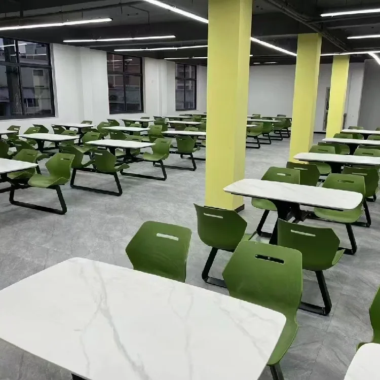 Canteen Siamese Dining Table and Chair Student Fast Catering Factory Canteen Restaurant Company Staff Workers School Rock