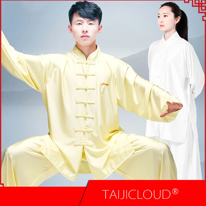 Li Ning's Tai Chi Suit, Breathable, Milk Silk Women's Clothing, Tai Chi Practice, Male Martial Arts, Summer and Autumn, New