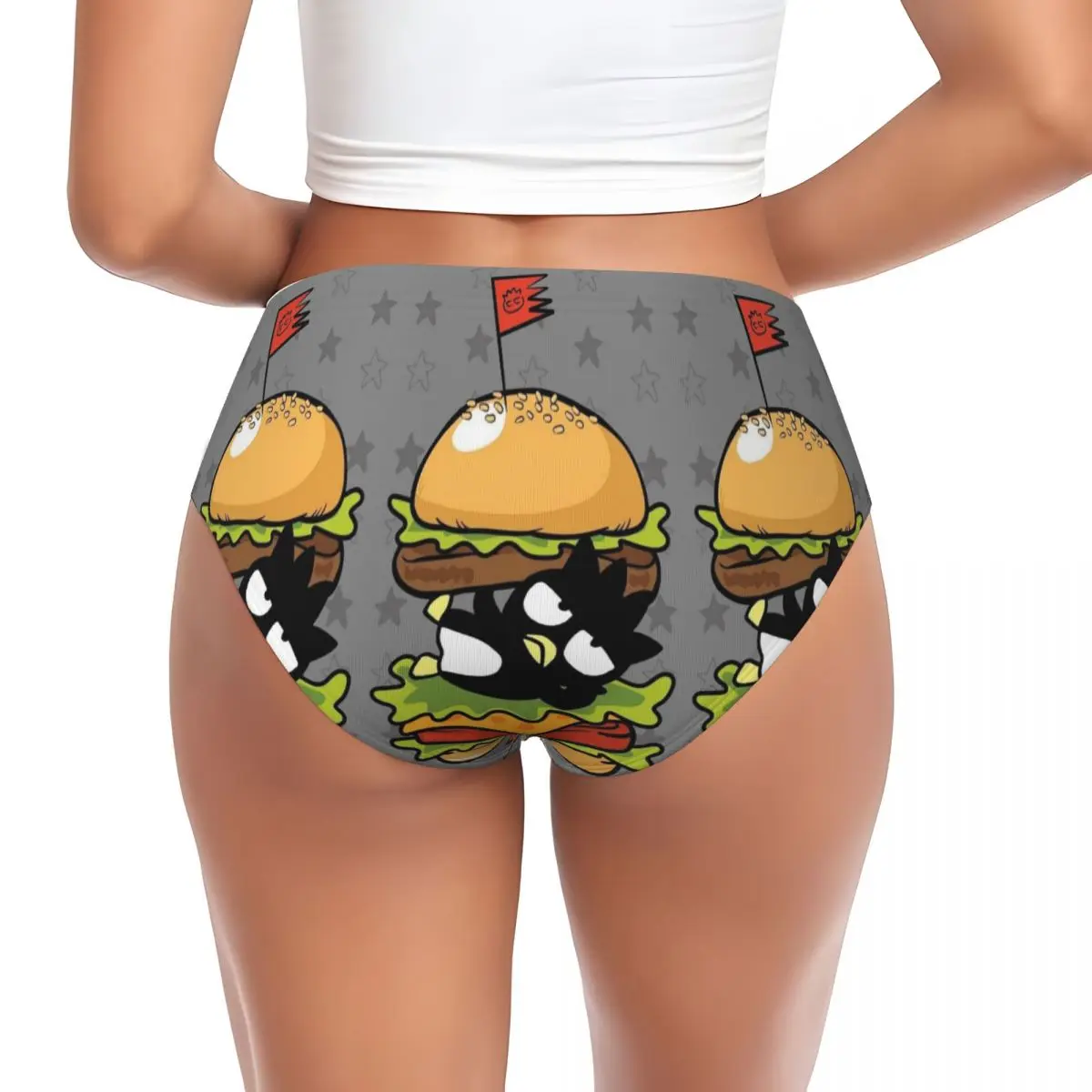 Custom Women's Bad Badtz Maru Hamburger Panties Breathable Briefs Underwear