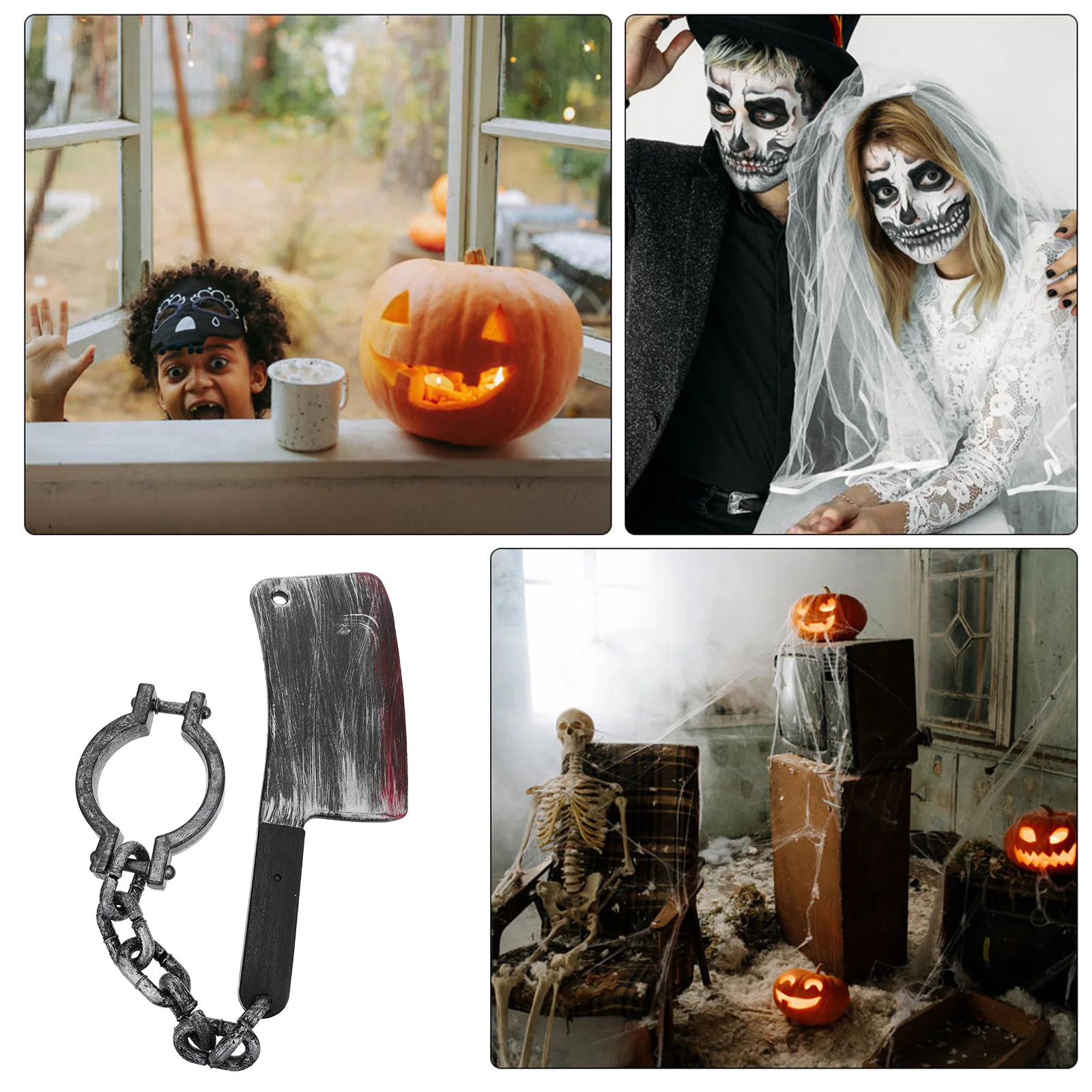 Couteau d'horreur en plastique pour Halloween, décoration, fourniture de fête effrayante pour Halloween, pâques, carnaval, accessoire Photo, jouet en chaîne