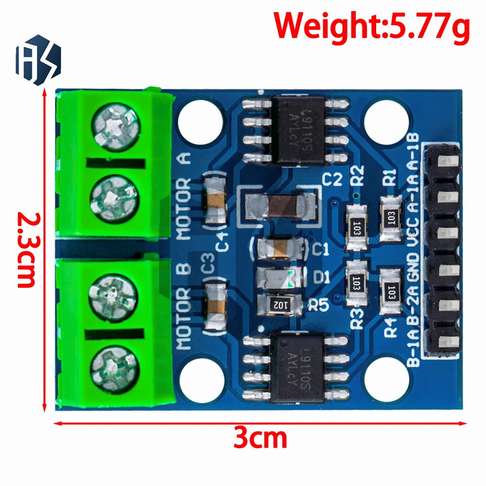 ‌ Modulo driver motore H-Bridge L9110S - Scheda controller motore DC/passo doppia per robotica, Arduino, progetti fai da te