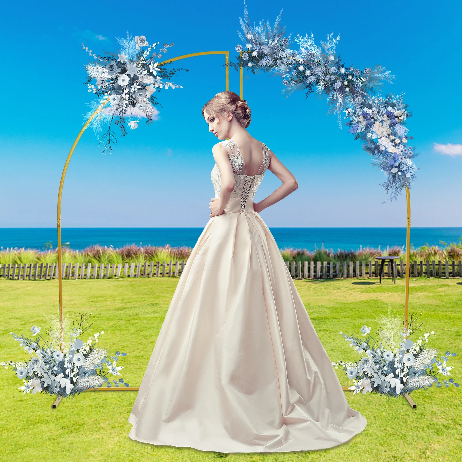 

1.8M Double Door Wedding Bracket Carbon Steel Wedding Arch for Photography, Wedding ,Garden Flowers, Birthday Parties