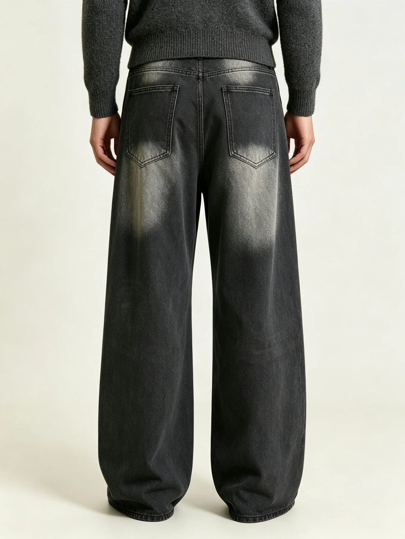 Modern Y2K Trendy American Street Oversized Skate Denim Jeans Firm Reinforced Stitching Outdoor Hip Hop Daily Wear, Romantic Hol