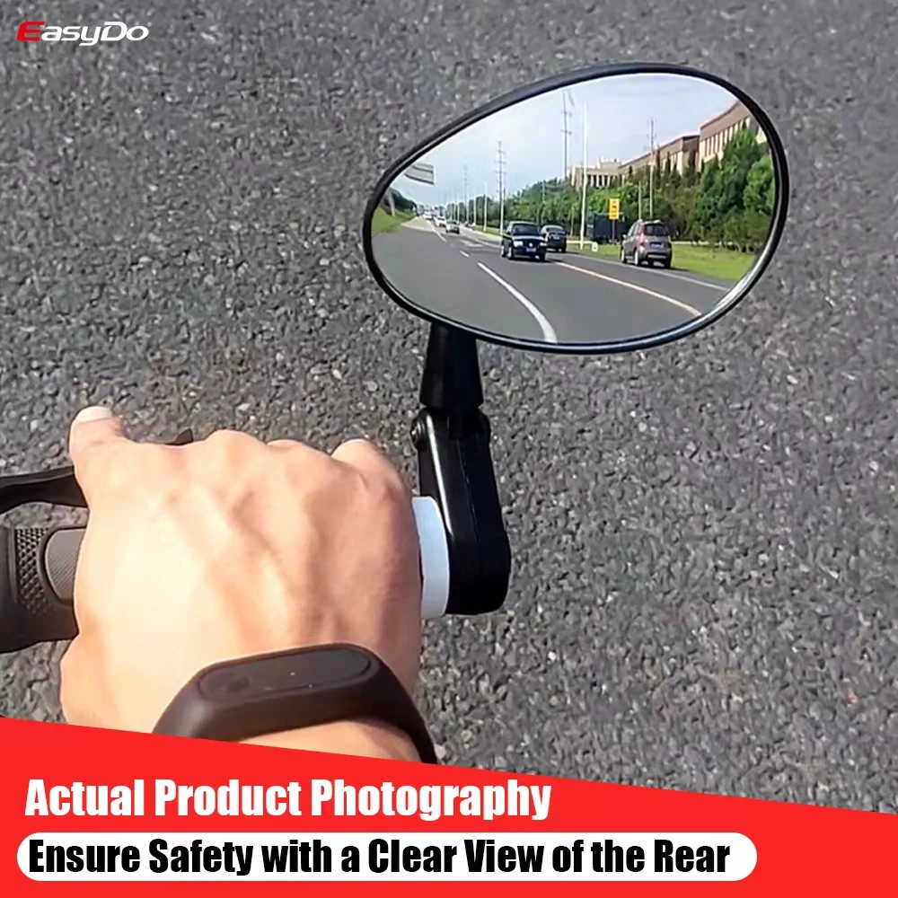 Easydo Scooter Bike Rearview Mirror Bicycle Mirror E Bike 360 Adjustable Bike Bar End Mirrors 17-24.5mm for Road MTB Cycling