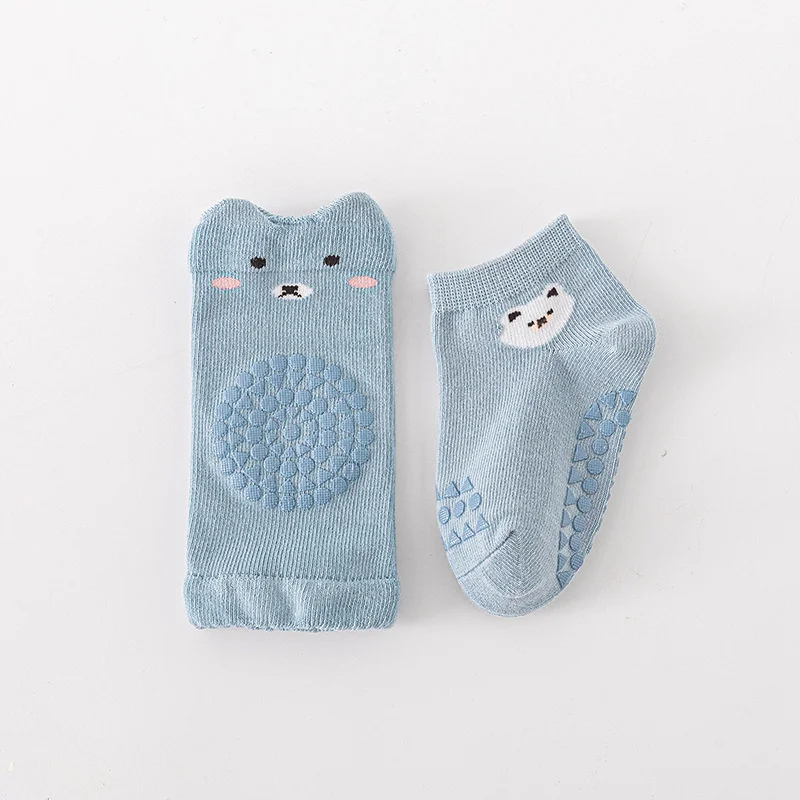 0-24M Newborn Baby Girl Boy Socks and Knee Anti Slip 2Pcs Infant Set Summer Soft Sock For Girls Boys Cotton Cartoon 2022