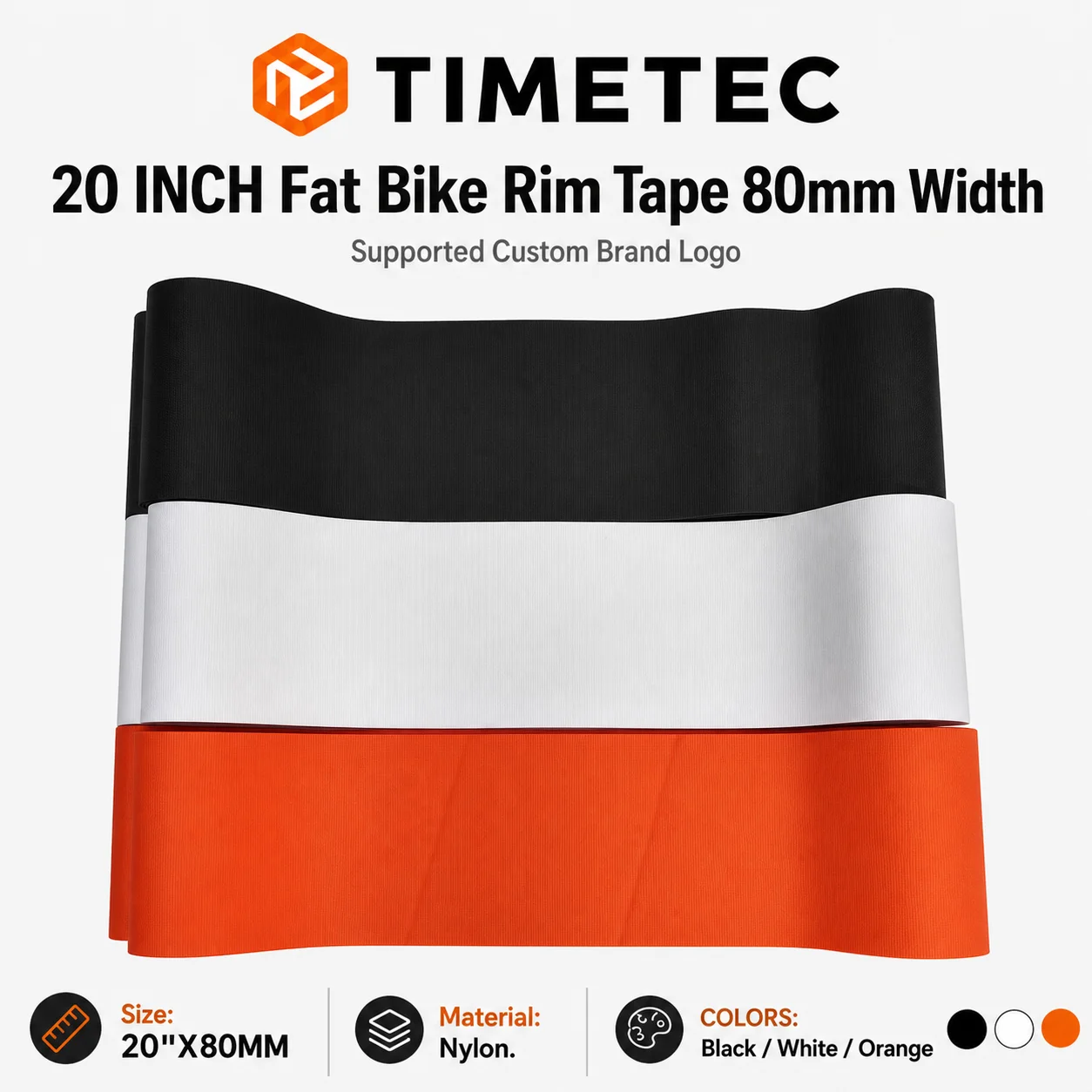 20 INCH Fat Bike Rim Tape 80mm Width High Pressure Nylon Bicycle Circle Ribbon Fatbike Wheels Stripes