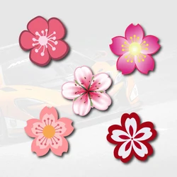11pcs Sakura Motorcycle Car Stickers Scooter Body Tank Pink Flower Creative Cover Scratches Waterproof Auto Window Bumper Decals