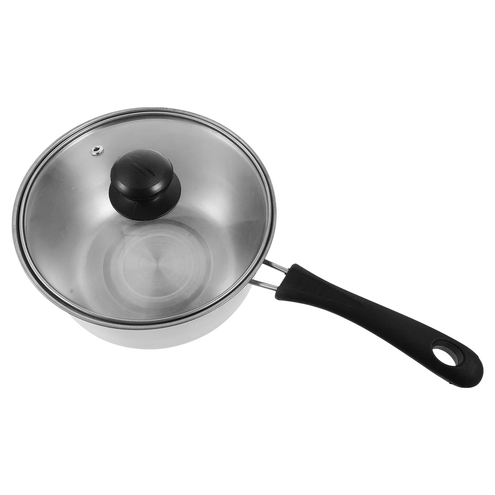 

Single Handle Small Saucepan Soup Kettle with Lid Stainless Steel Pots Baby