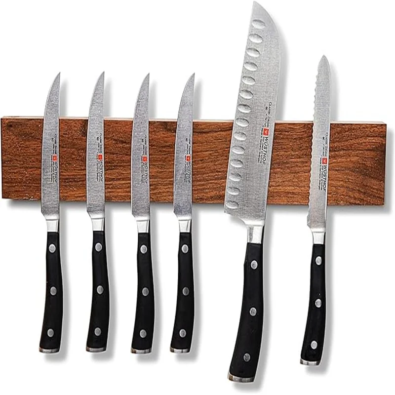 

Magnetic Knife Holder for Wall, 16 Inch Powerful Magnetic Knife Holder for Refrigerator, Knife Magnetic Strip No Drilling Walnut