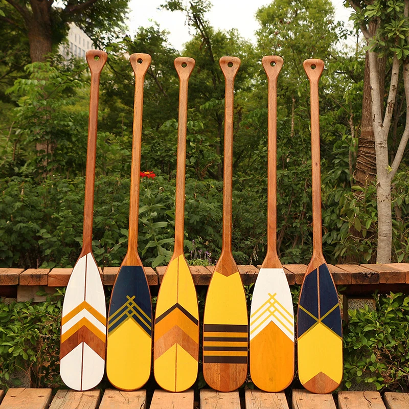 120cm Vintage Style Decoration Wooden Rowing Boat Oars Canoe Paddle Customizable Pattern