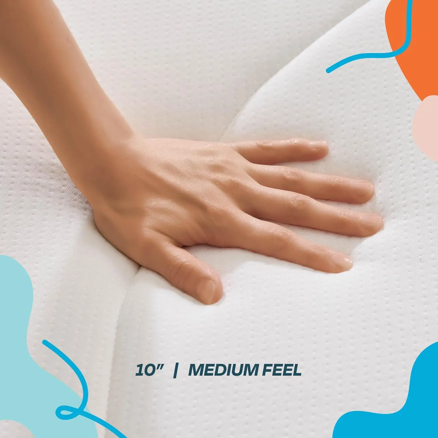 10 Inch Memory Foam and Spring Hybrid Mattress - Medium Feel - Bed in a Box - Quality Comfort and Adaptive Support - Breathable