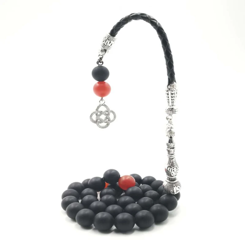 Tasbih Black Frosted Agate stone bracelets islamic 33 prayer beads Turkish Jewelry Eid gifts misbaha