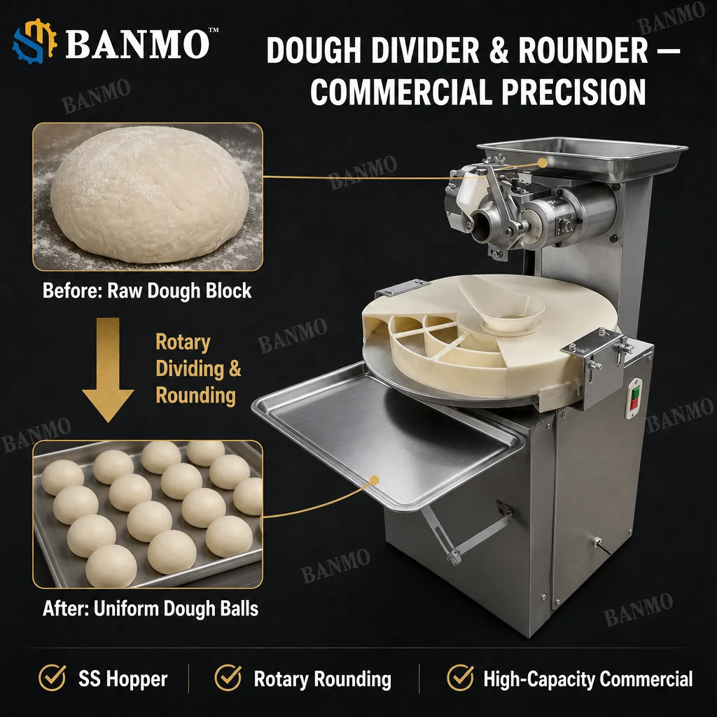 Hot Selling Dough Ball Cutting Machine and Dough Divider Rounder for Pizza  Bread Cookie Hot Dog Bun Round Bread Maker Machine