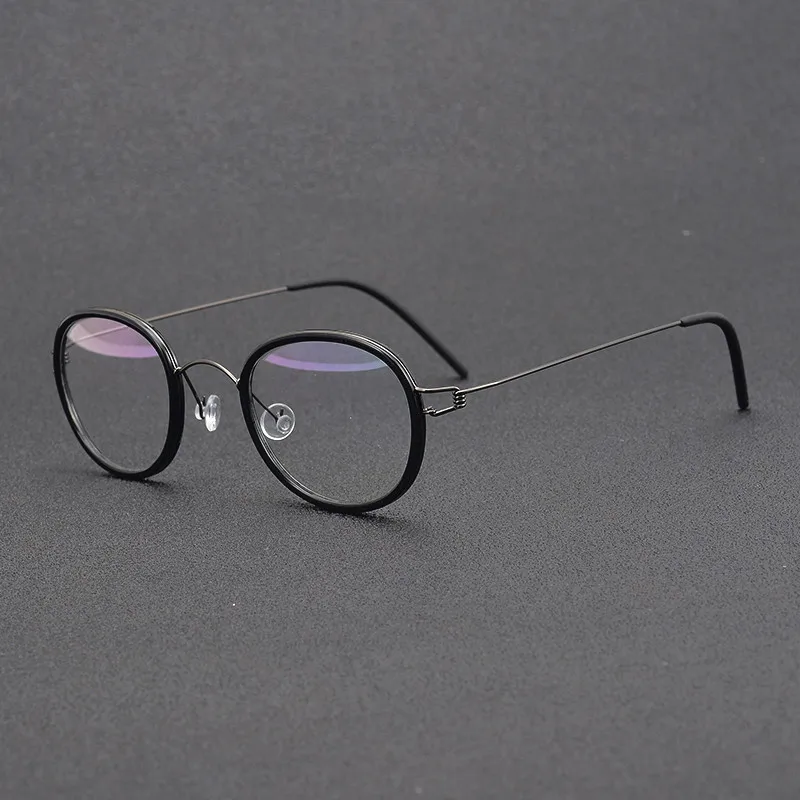 Denmark Designer Titanium Glasses Frame Men Women Screwless Ultralight Eyewear Oval Round Optical Eyeglasses Handmade Small Face image 5
