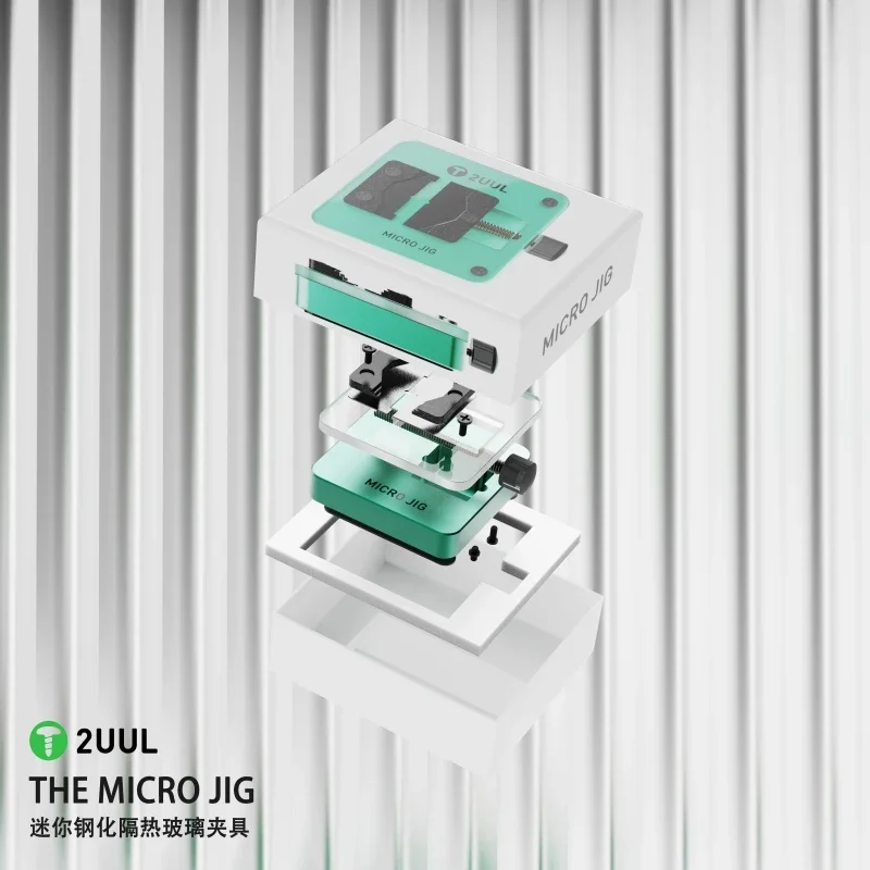 2UUL The Micro JIG Tempered Glass Fixture Mainboard PCB Board CPU Chip IC Planting Tin Holder For Mobile Phone Repair Fixture