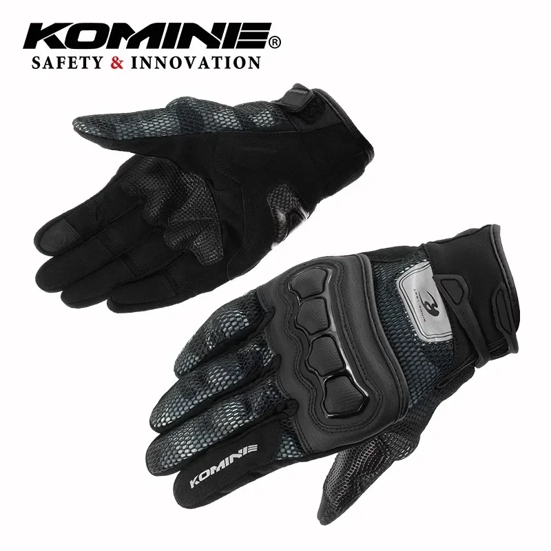 

KOMINE GK-2153 Motorcycle Gloves Summer 3D Mesh Rider Gloves Men Women Motorcycle Carbon Fiber High Protection Cycling Gloves