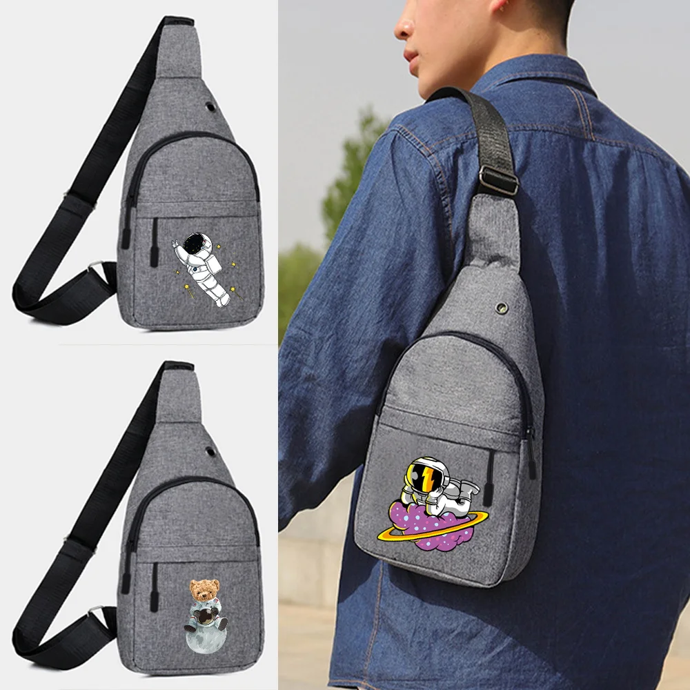 

Neutral Casual Shoulder Pack Astronaut Pattern with Simple Design and Secure Closure for Easy Access To Belongings Chest Bags