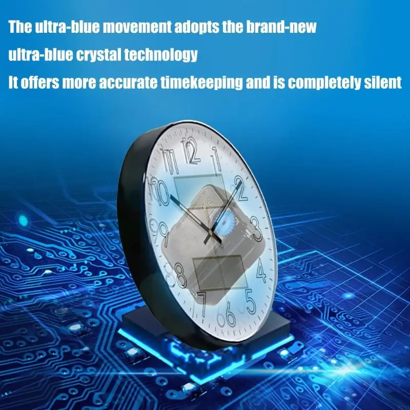 

Auto Illuminated Wall Mounted Clock Quiet Operating Temperature Humidity Display Round 87HA