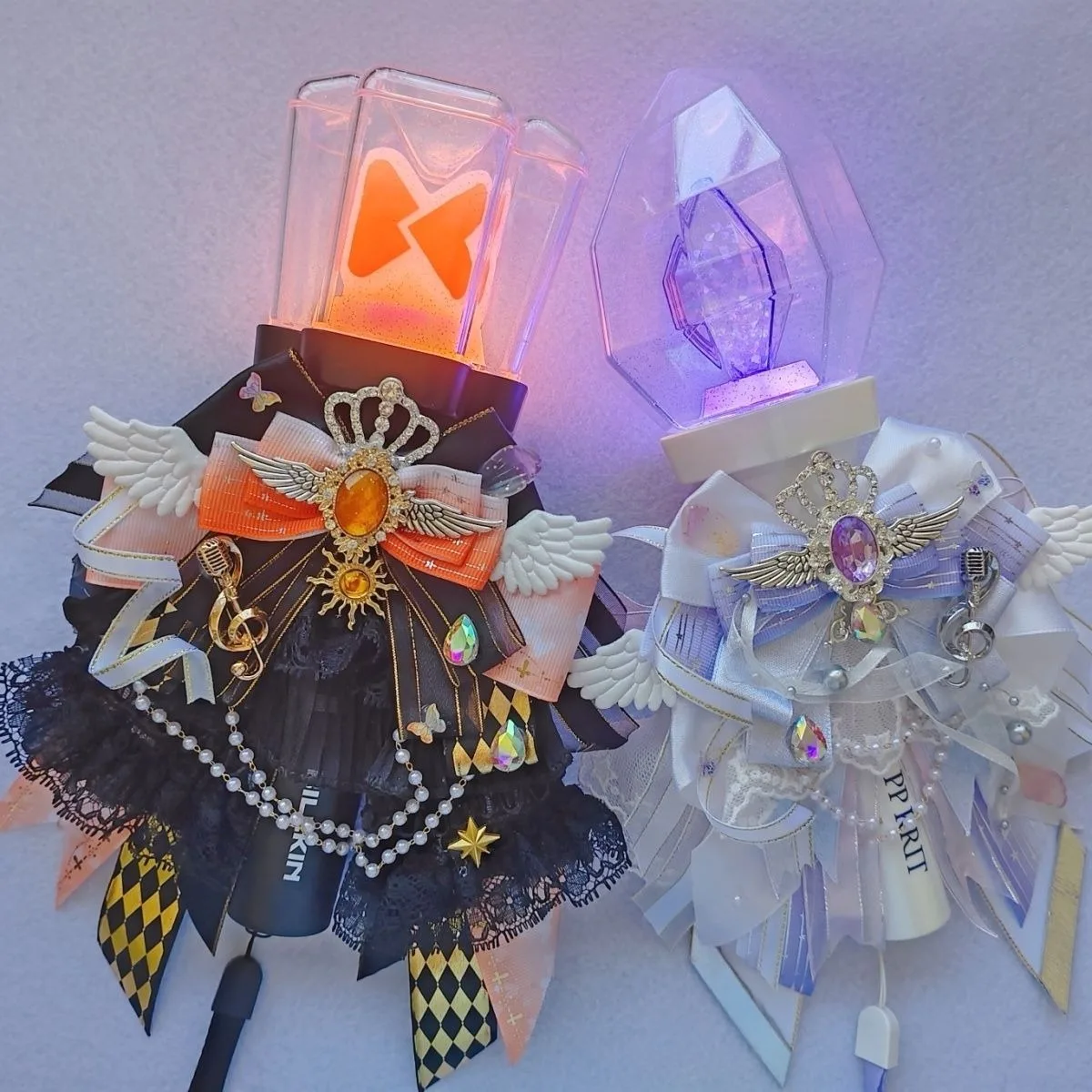 

Luxury Rhinestone Lolita Bow Tie Original Handmade Anime Concert Support Angel Wings Bowkont High-end Brooch Accessories Jewelry