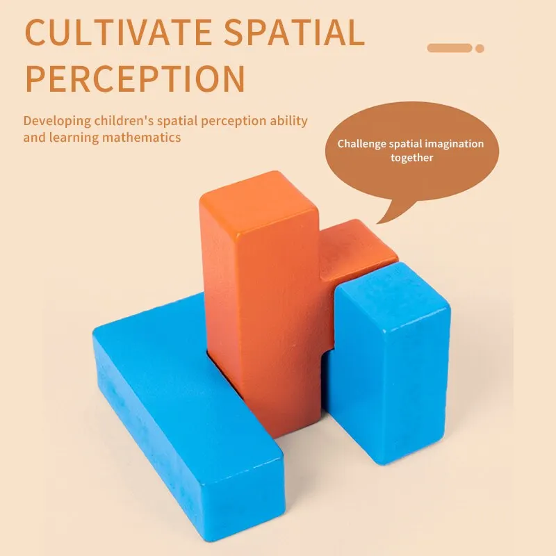 Bausteinspielzeug für Kinder, Lernspiele, handgefertigtes Gehirn-Holzspielzeug für die frühe Bildung