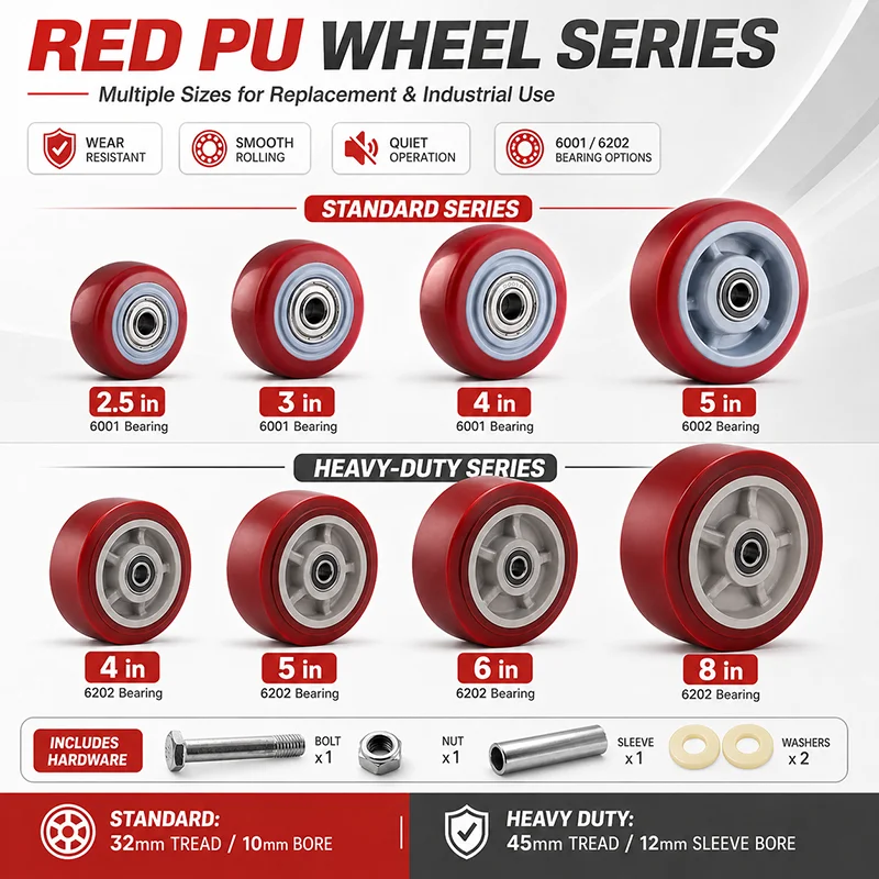 Swivel Caster Wheels Accessories – Medium Duty 2.5/3/4/5 Inch, Heavy Duty 4/5/6/8 Inch, High Load Capacity, SmoothDurableRolling